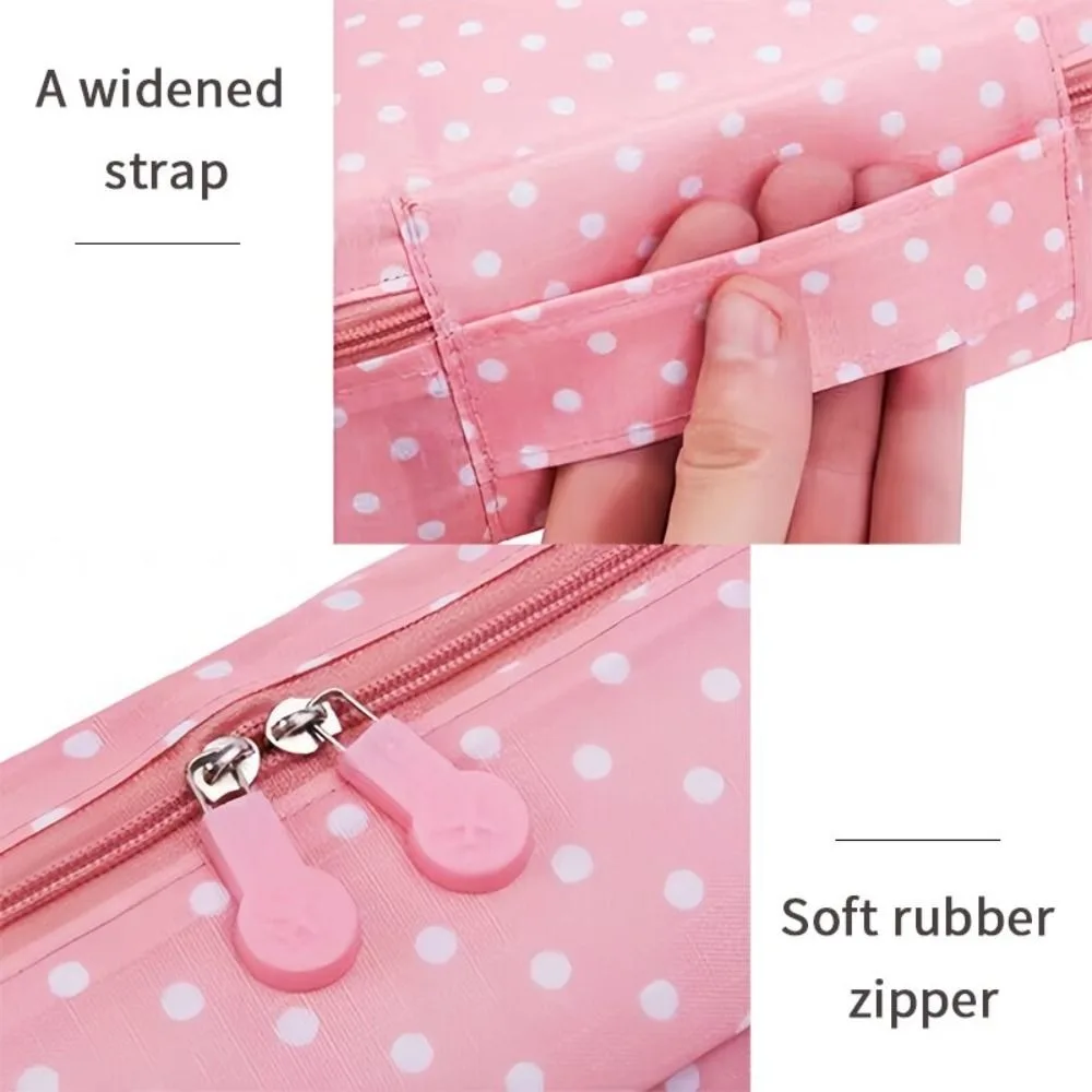Multi-color Cosmetics Bag Flower Print Multi Compartment Toiletry Organizer Knitting Crochet Tools Accessories Girl