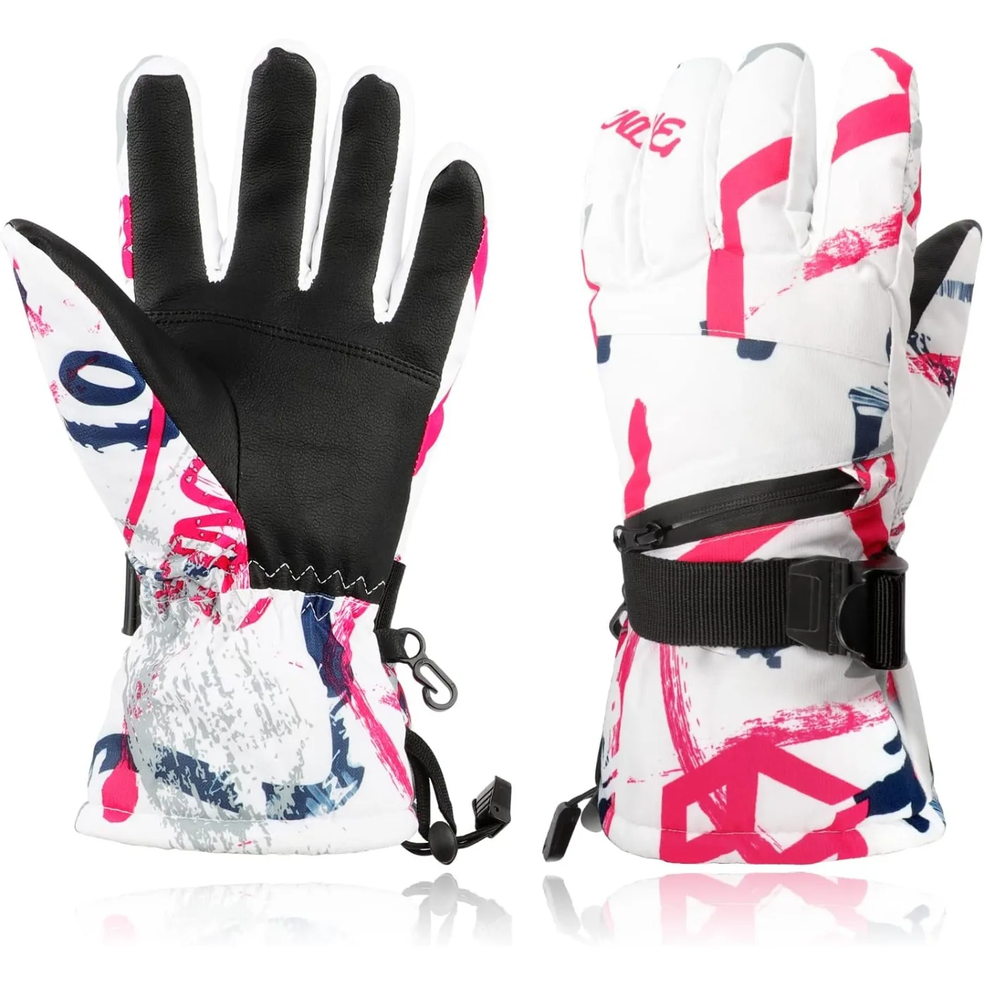 Guantes de esquí para hombre y mujer, manoplas cálidas de invierno, impermeables, antideslizantes, transpirables, con pantalla táctil, para nieve y