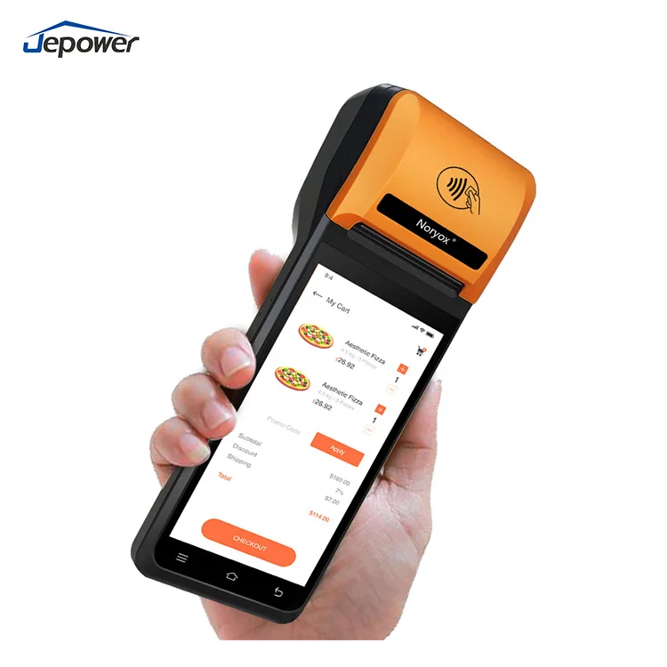 5.5-inch POS Cashier Touch Screen Android 12 All-in-one Handheld POS Terminal NFC Bluetooth USB Thermal Printer Compatibility