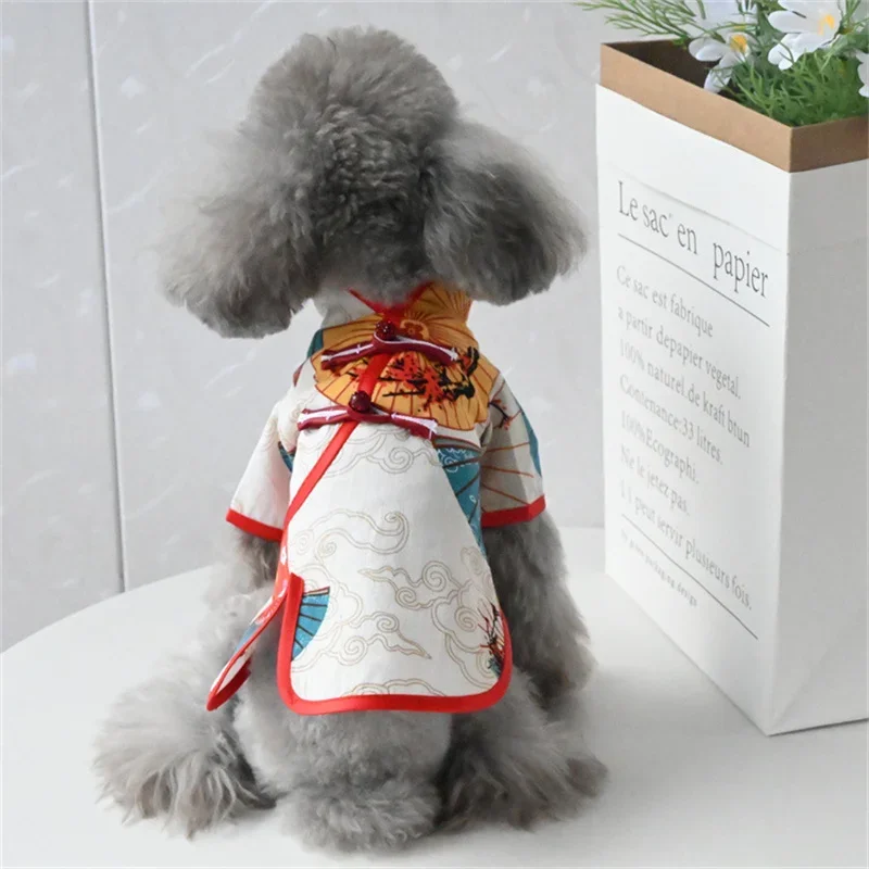 Chinese Style Pet Clothing Cheongsam Tang Suit Dog Clothes Chihuahua Yorkshire Pomeranian Poodle Shih Tzu Bichon Cat Dog Costume