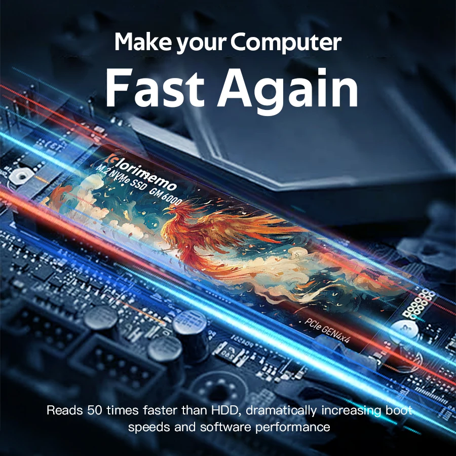 Glorimemo PCIe 4.0 M.2 1TB NVMe SSD PS5 Game 5000MB/s Internal Solid State Drive M Key  2280 SSD Hard Disk Drive for PS5 Deskt