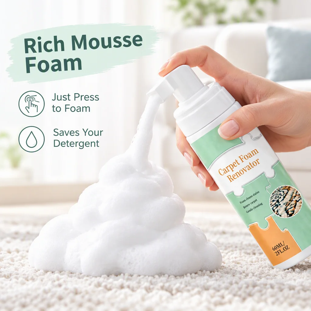 Carpet Foam Cleaner No-rinse Quick Dry Restoring Cleaning Solution For Household Sofa Car Interior Curtain With Cleaning Cloth