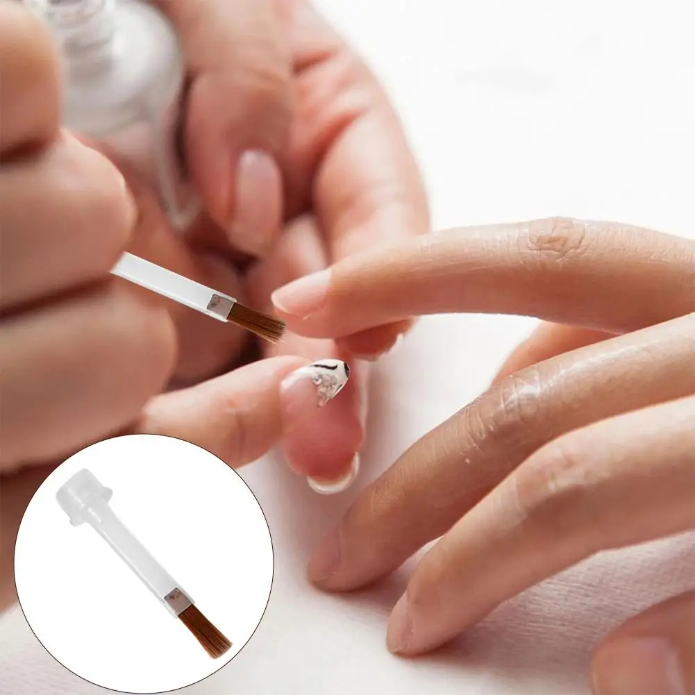 Brosse à vernis à ongles jetable à tête plate, brosse incurvée, tête de poudre acrylique, applicateurs de liquide, ensemble de manucure de remplacement, 10 pièces