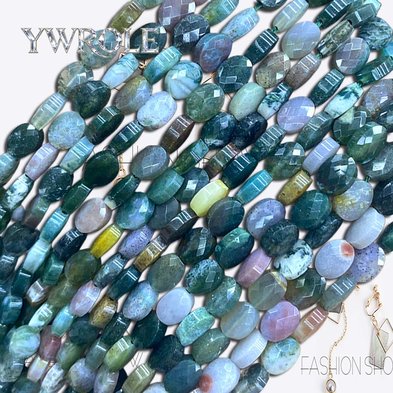 6x8 مللي متر الأوجه البيضاوي الهندي العقيق الحجر الطبيعي فضفاض خزر عازل لصنع المجوهرات أقراط يدوية أساور إكسسوارات جذابة