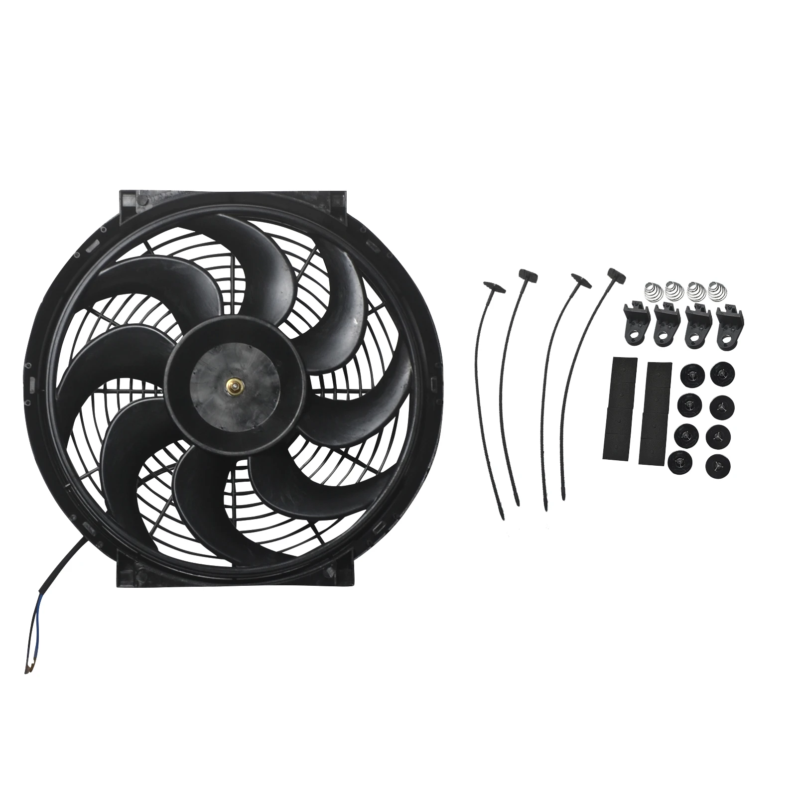 

14" Universal Slim Fan Push Pull Electric Radiator Cooling 12V 90W w/ Mount Kit