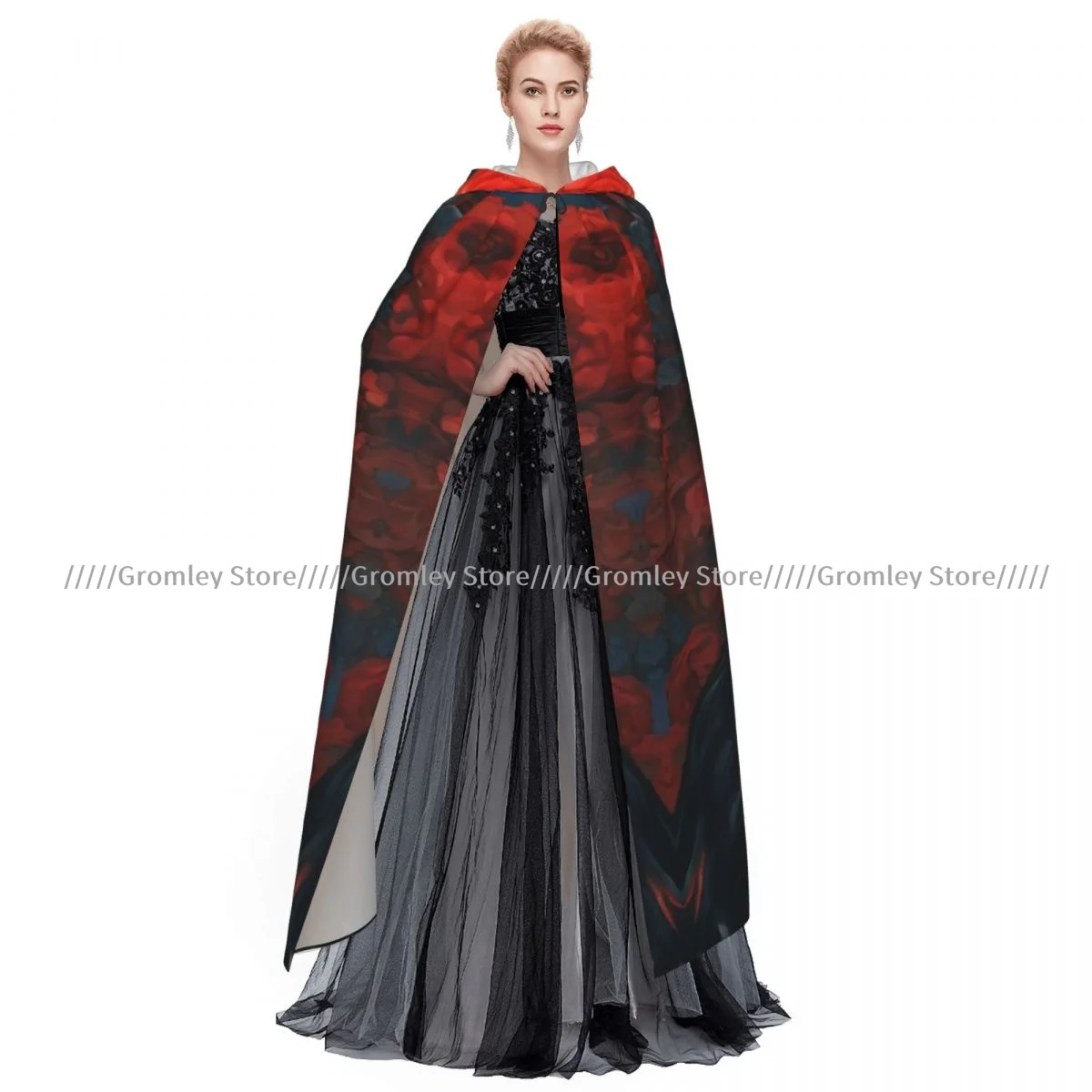 Day Of The Dead Woman Art Witch Cloak Halloween Cosplay Costume Adult Unisex Cloak Retro Ages Cape