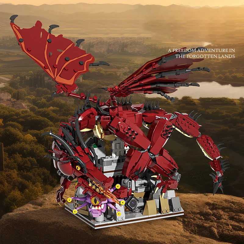 iDEA Movie Game Scene Fire Dragon Dungeon Building Block Assembly Model Sets Bricks Educational Toy Collection For Gifts