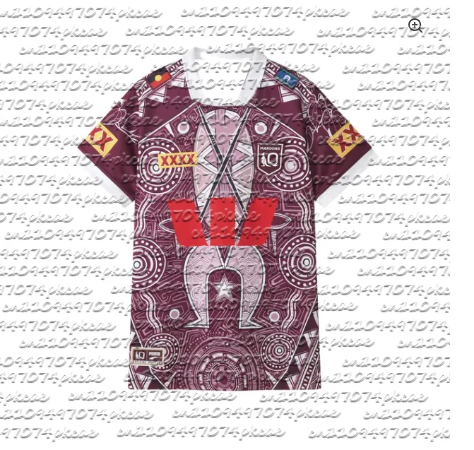 2026 Summer New QLD Maroons State of Origin Indigenous Jersey  Family Matching Y2K T-shirt Suitable for Daily and Training Wear
