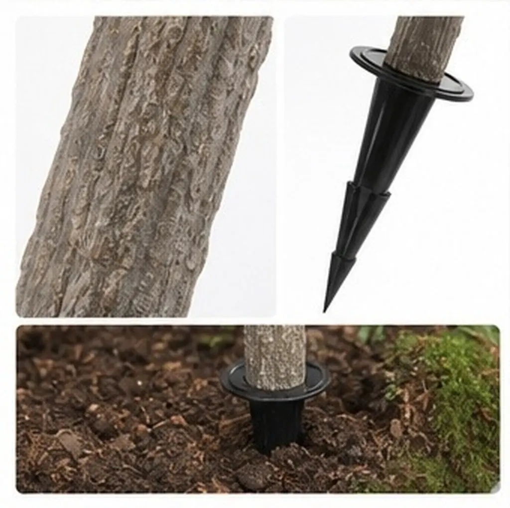 2Sets Faux Bonsai Tree Trunk Replacement Artificial Potted Plant Insert Rod DIY Ground Spike Stem Stake for Garden Yard Porch