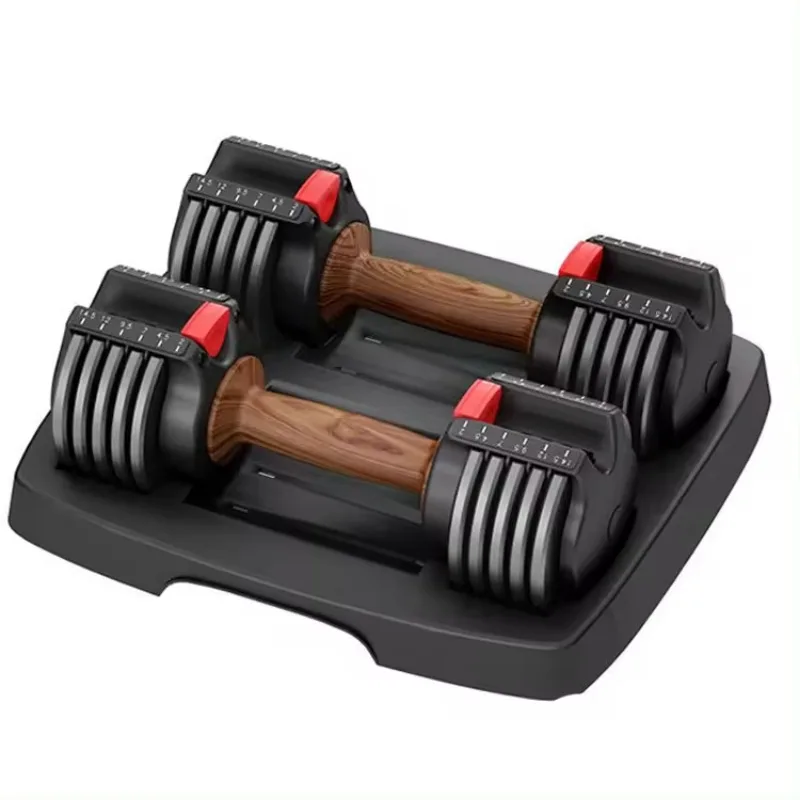 

Ready to ship home used fitness equipment 14.5lb /6.6kg 90 lb/40kg adjustable dumbbell Set with wooden handle for body building