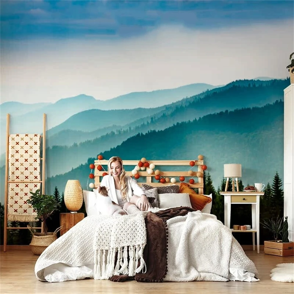 Custom Southeast Asian wall paper sofa TV background wall cloth tropical rainforest landscape wallpaper TV background Home decor