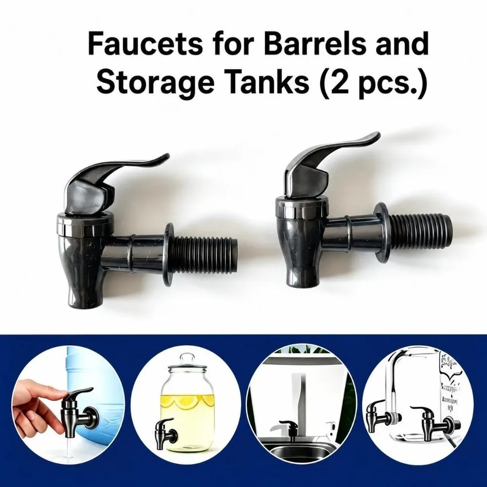 2pcs Food Grade Wine Bottle Plastic Faucet with Filter Electroplated Water Dispenser Switch Tap Jar Wine Barrel Special Faucet