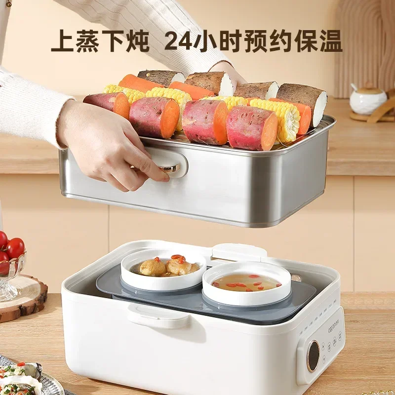 New Stainless Steel Steamer, Electric Steamer, Multifunctional Household Small Multi-layer Large Capacity Steamer Cooker 220V