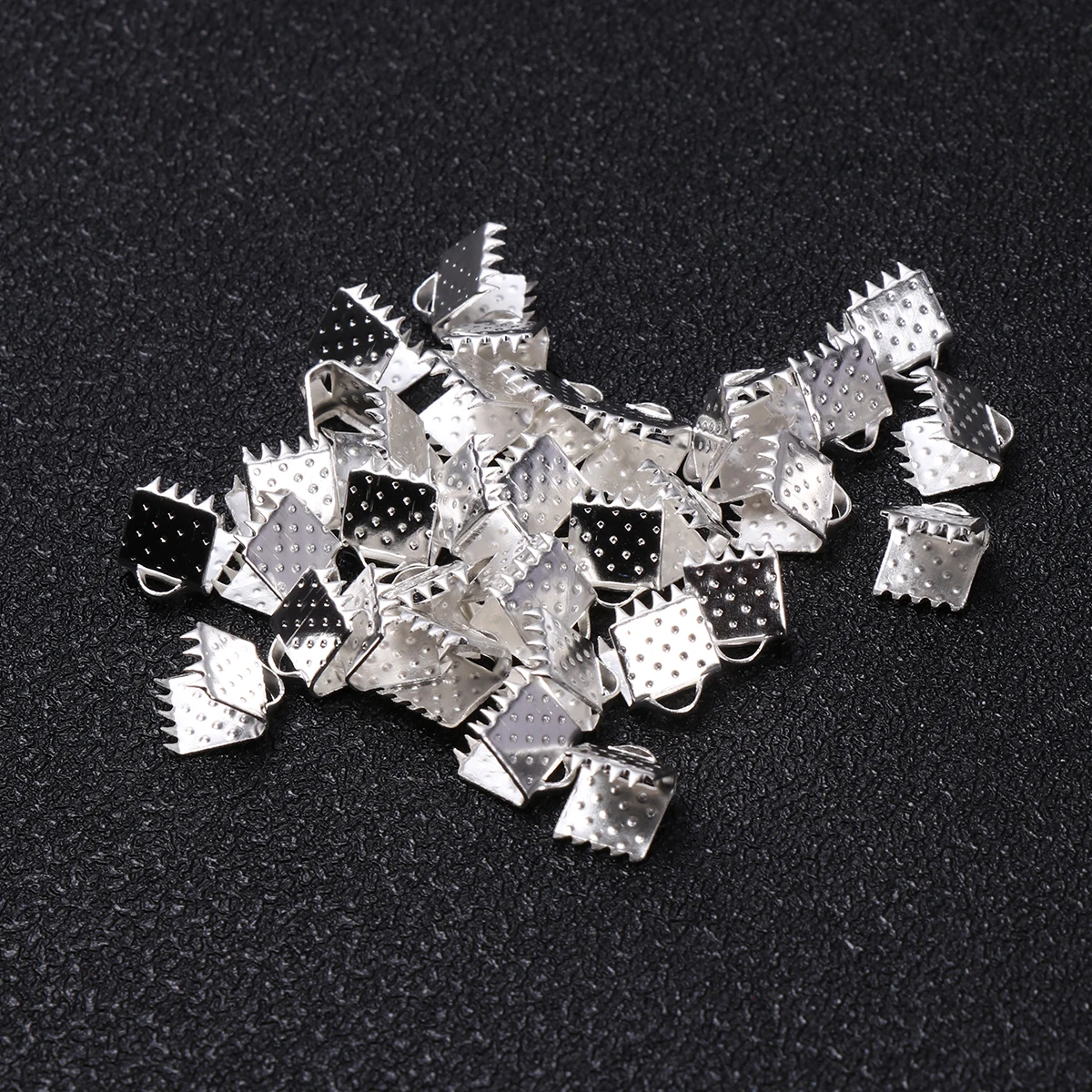 

500pcs Iron Clamps Metal Buckle Accessory for Necklace Bracelet DIY Crafts Ribbon Lace Cords Ends Plated Fastener
