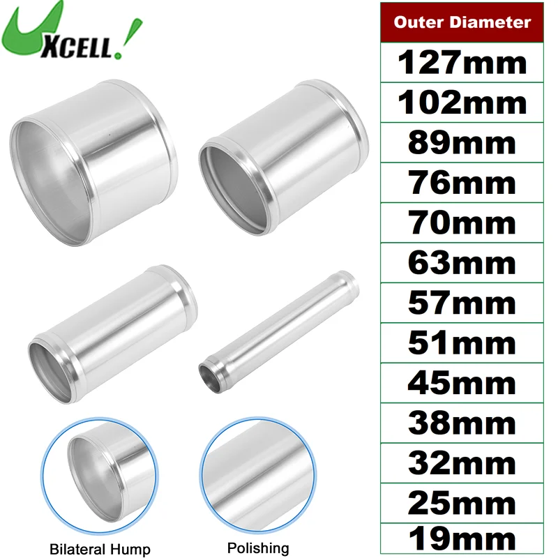 UXCELL 100mm Length Air Intake Hose 6061 Aluminum Alloy Tube Intercooler Pipe 19 25 32 38 45 51 57 63 70 76 89 102 127mm OD