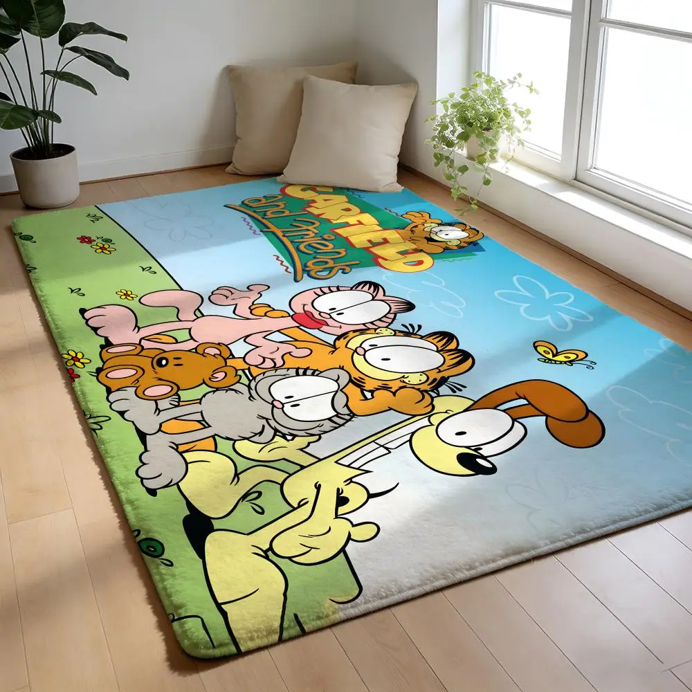 

Floor Mat Soft Flannel Rug Non-Slip Absorbent Mat for Bathroom Bedroom Home Decor A-G-G-Garfield