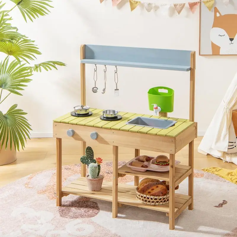 

Backyard Pretend Play Toy Kitchen with Stove Top