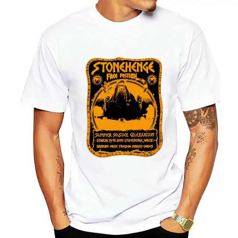 Stonehenge Festival T Shirt 1974 Psychedelic Rock Hawkwind Eloy Ozric Tentacles Short Sleeve T Shirt Free Shipping