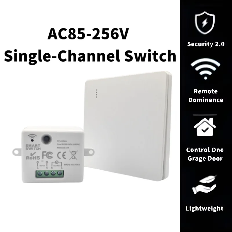 

AC220V wireless remote control switch no wiring required can be freely attached to lamps and appliances for smart home control