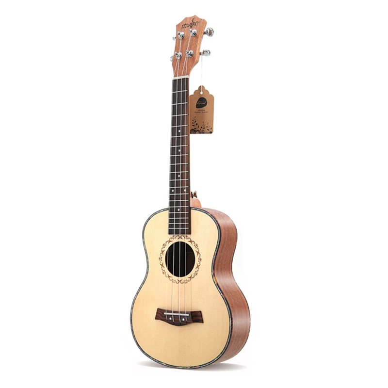 SevenAngel 26 Inch Ukulele Guitar Only Top Solid Wood 4 String Hawaiian Guitar Ingman Spruce panel Tenor Electric Ukelele