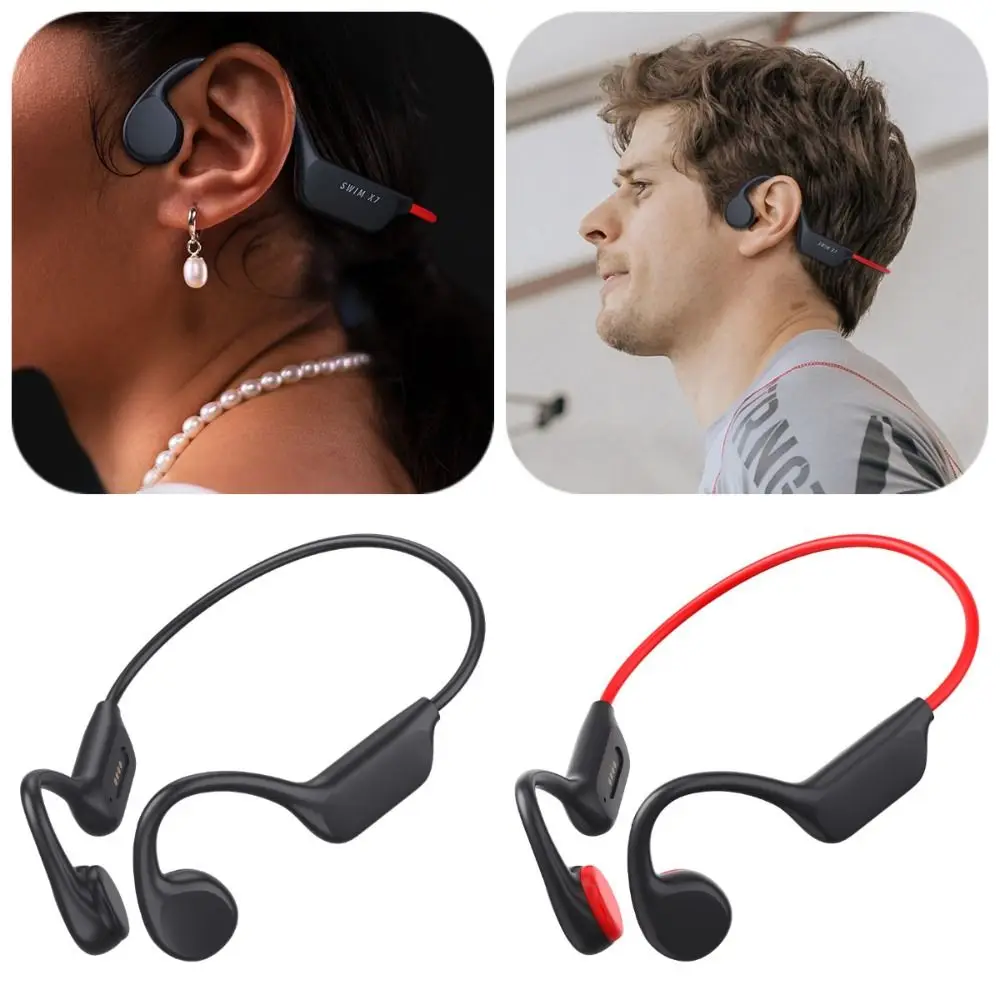 

IPX8 Bone Conduction Earphone X7s Bluetooth 5.4 Sport Music Headphones 32GB MP3 Player with Microphone Sports Earbuds Swimming