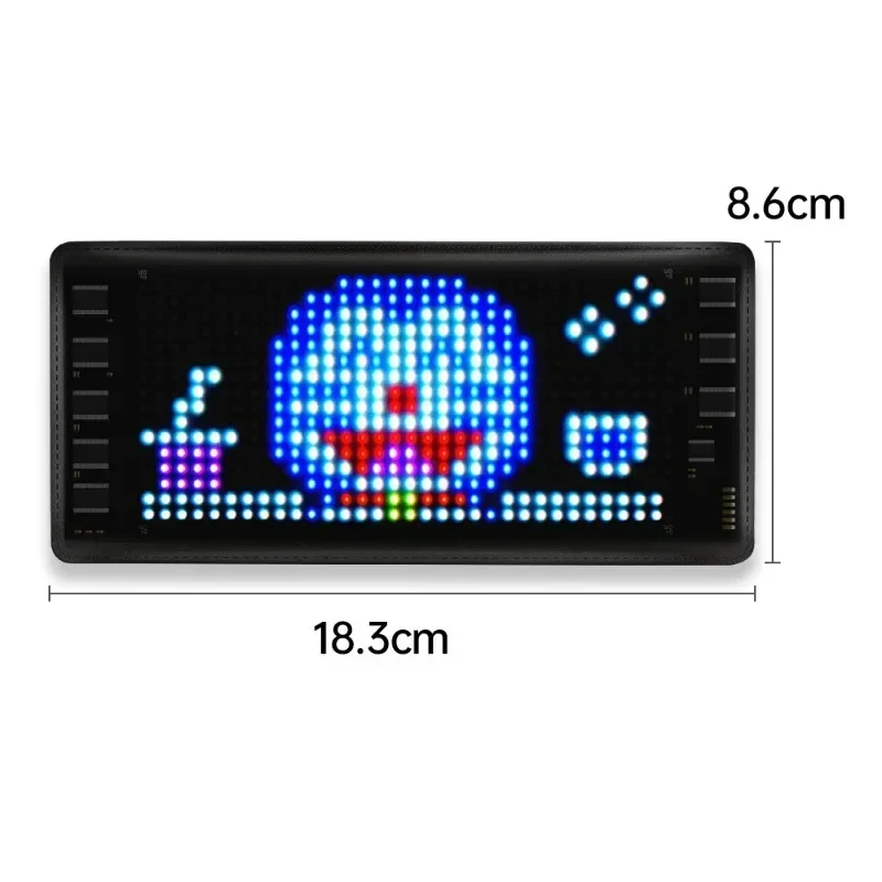 Flexível endereçável RGB LED Matrix Pixel Panel, Luz da tela do carro, Animação Display, Graffiti Scrolling, Animação, USB, 1632, 170x70mm, 70mm