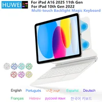 Teclado mágico retroiluminado para iPad A16, funda para iPad 2025, 11, a generación, 11 pulgadas, para iPad 10. a generación, 10,9 "", teclado inteligente multitáctil