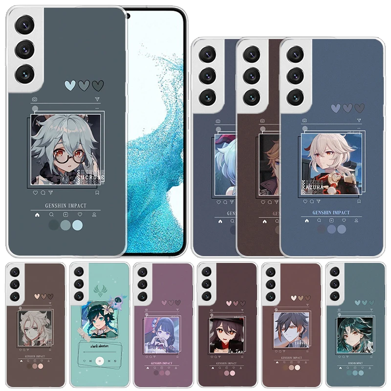 Genshin Impact Cartoon Soft Cover for Samsung Galaxy S23 S22 S21 Ultra S20 FE S10 Plus Print Phone Case S10E S9 S8 + Pattern Coq