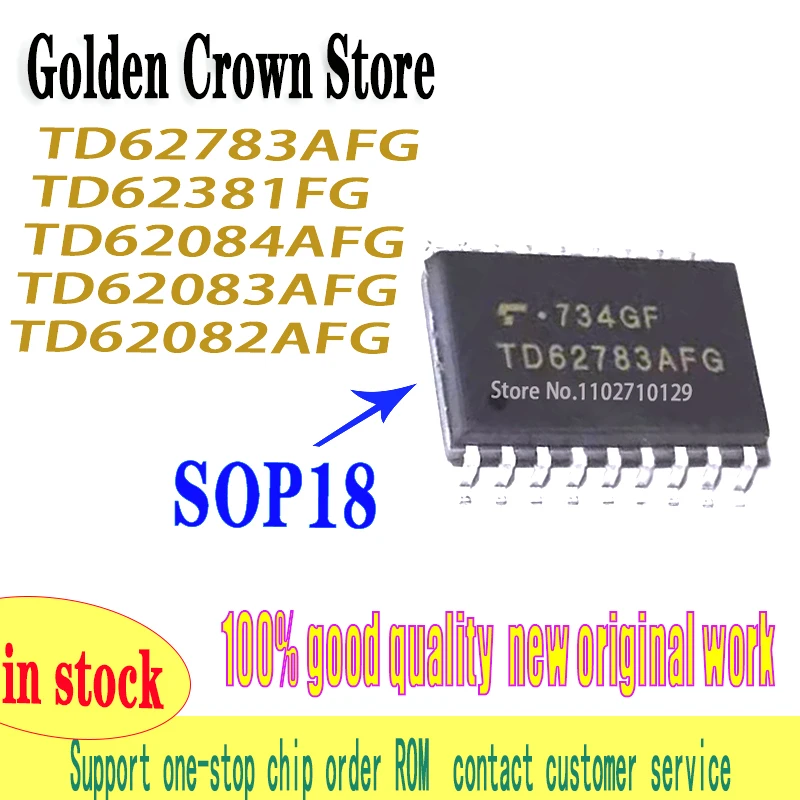 1Pcs/Lot  Original genuine TD62082AFG TD62083AFG TD62084AFG TD62381FG TD62783AFG New Darlington Transistor Array SOP-18 In Stock