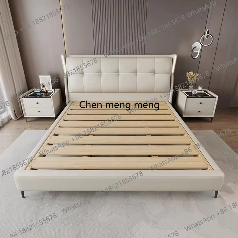 

F4567High-end Master Queen Bed Bedroom Luxury Queen Frame Double Bed Nightstand Modern Headboard Soft Bag Bed Furniture