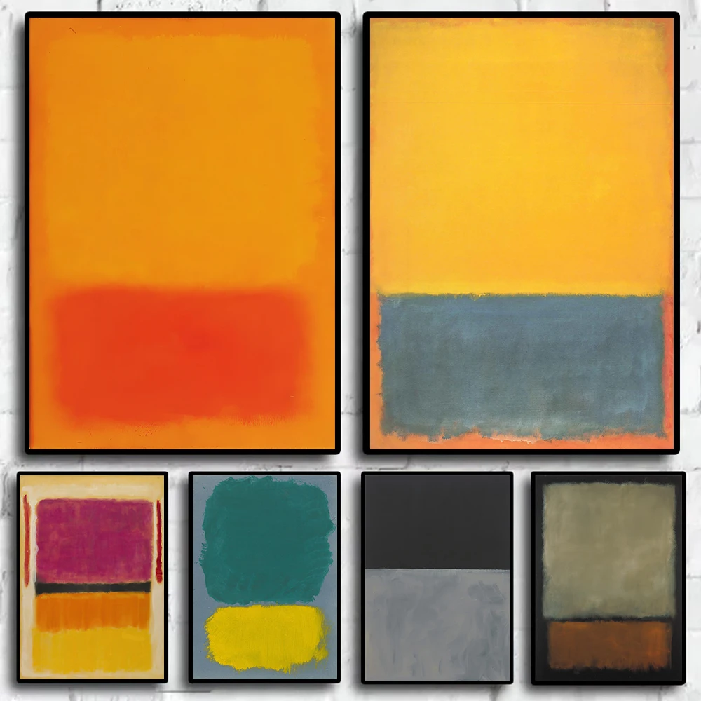 Mark Rothko Canvas Wall Art Mix of Colors Print Posters Picture Abstract Painting for Living Room Home Decor Mural Cuadros Gi
