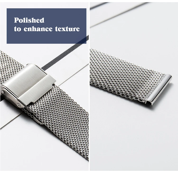14mm Strap for DW Watch Band Women Men Bracelet Stainless Steel Woven Mesh Replacement Metal Accessories 10-24mm Tools