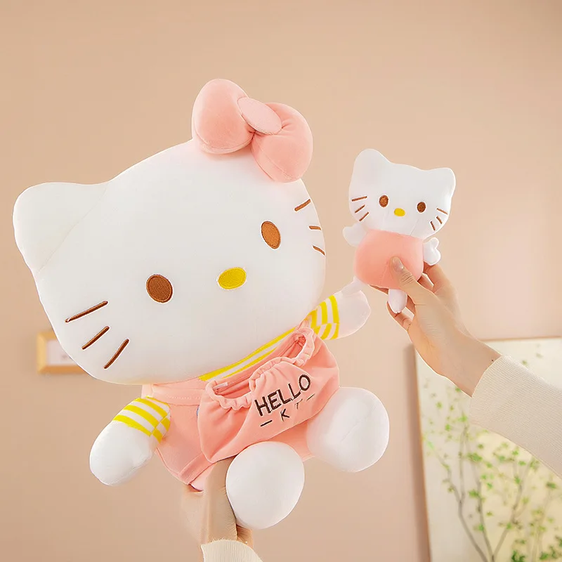 Sanrio Hello Kitty Plush Anime Peripheral Toy Doll Mother Son Kt Cat Cloth Doll Exchange Puppet Christmas Gift Toy For Child