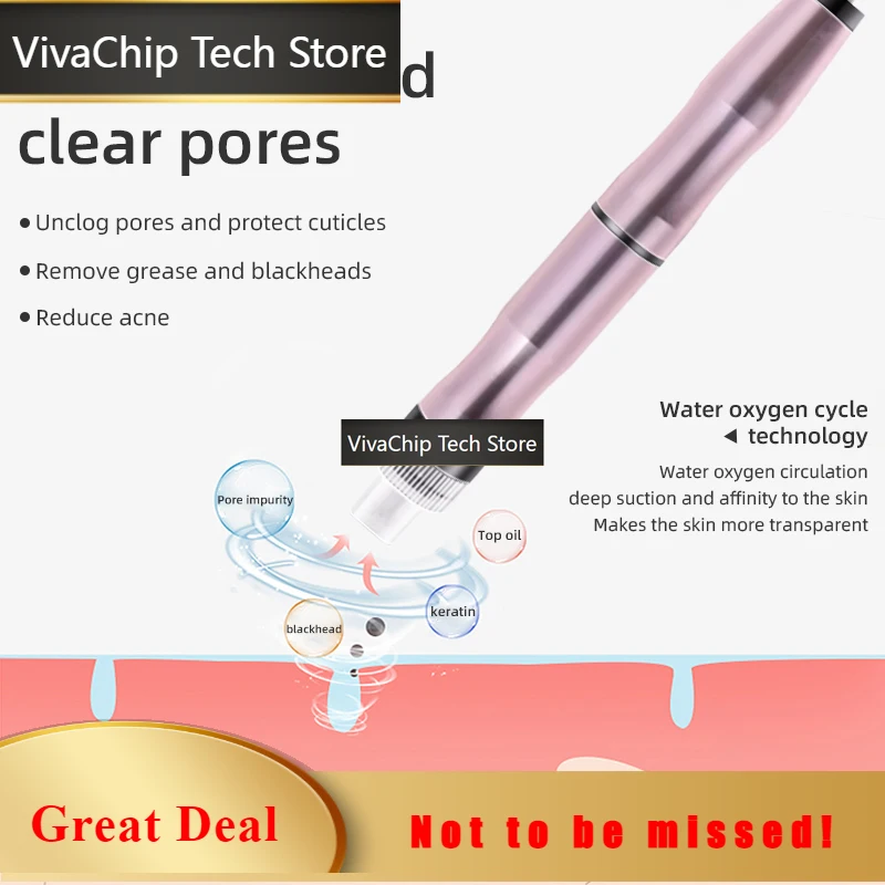 VivaCTBeauty Small Bubble Blackhead Suction Instrument Hydrogen Water Oxygen Spray Vacuum Injection Clean Hydra Dermabrasion Dev