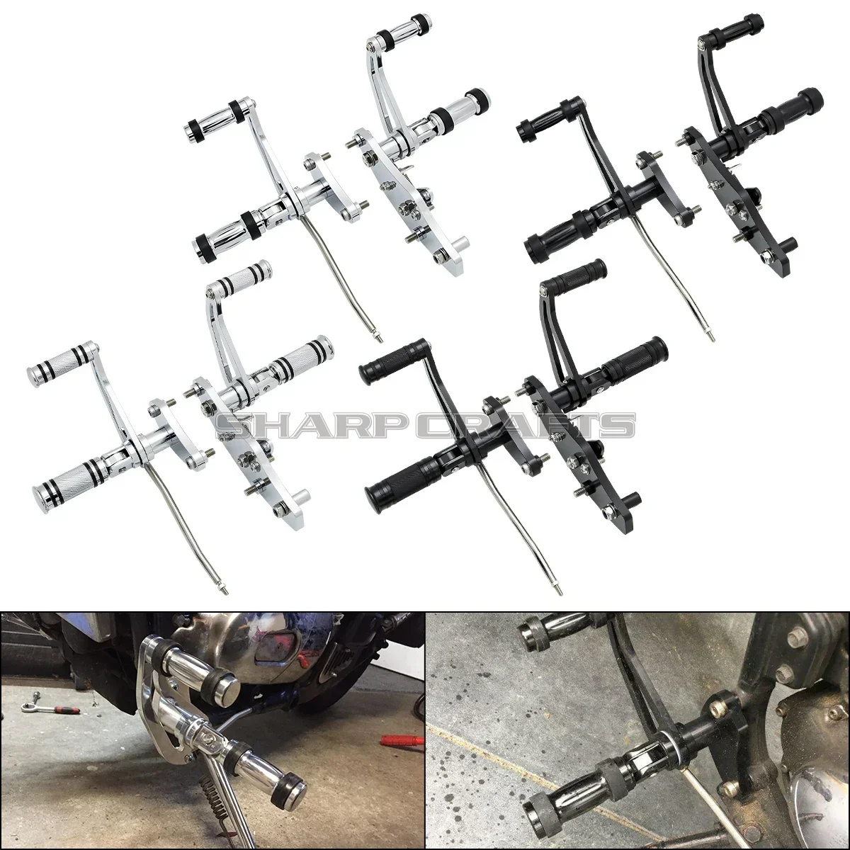 For KAWASAKI VN800 Vulcan 800 VN800A 1995-2006 Motorcycle Forward Control Footpegs Complete Foot Pegs Aluminum