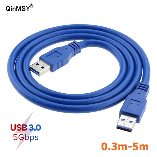Cable de extensión USB 3,0 tipo A macho a macho, Cable AM A AM 30cm 50cm 1m 1,5m 3m 5m 5Gbps compatible con transmisión de datos USB 3,0