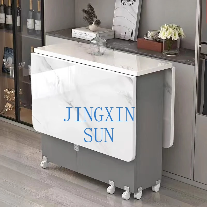 folding dining table household small apartment simple rectangular ultra-thin multi-functional movable rental room eating
