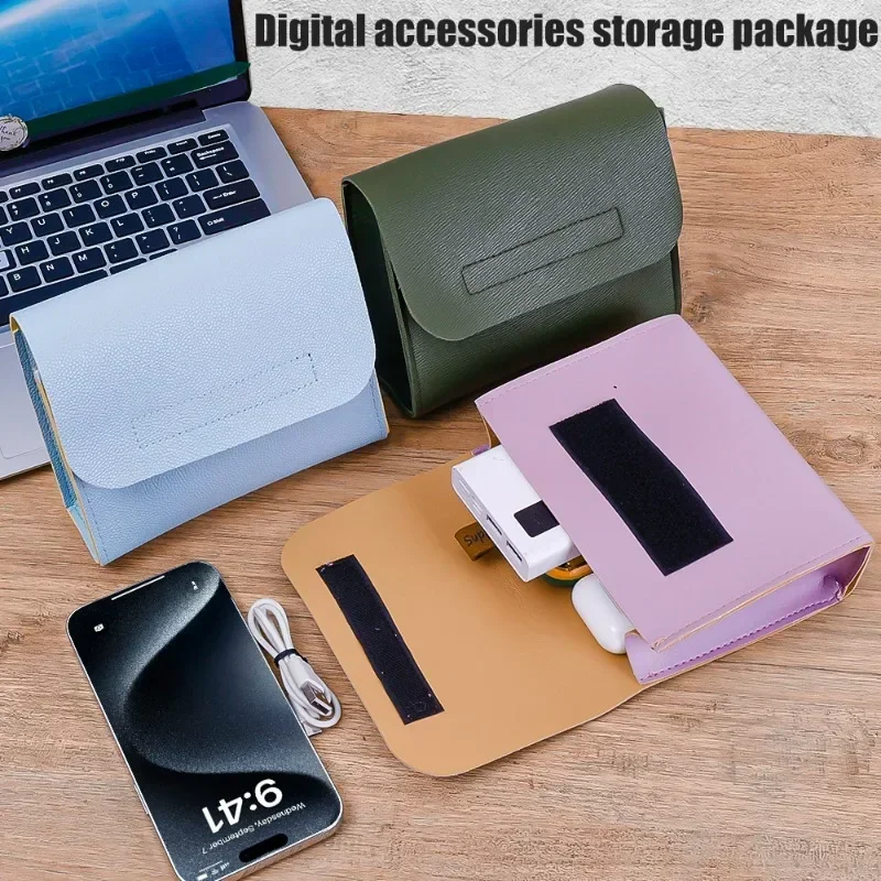 Bolsa de almacenamiento de cables de datos, bolsa de transporte de auriculares con Cable, cargador de energía, Mini bolsa Digital portátil, cubierta protectora de disco U