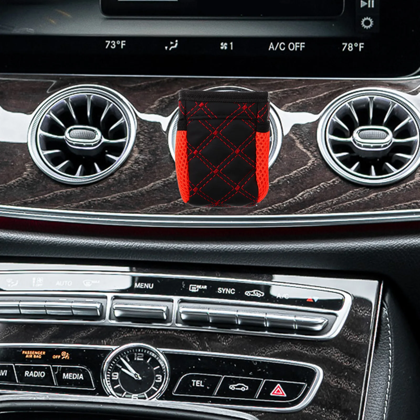

Car Air Vent Organizer Pouch Storage Bag for Small Items Holds Phone Keys Loose Change Easy Access No Tools Needed Car Vent