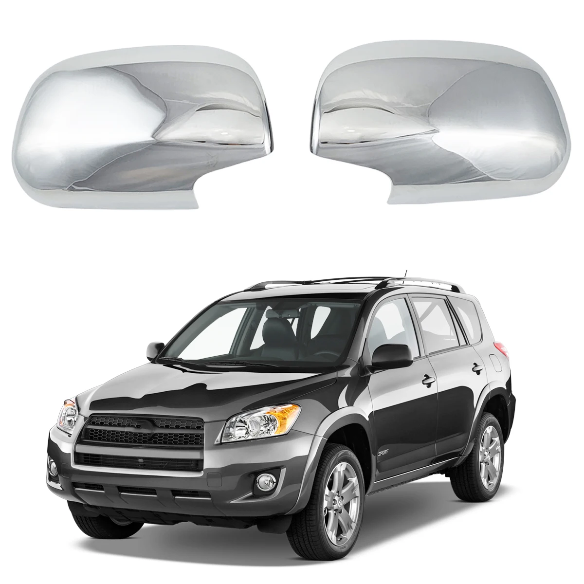 For Toyota RAV4 2009 2010 2011 2012 2013 Rearview Car Accessories Plated Chrome Door Mirror Cover Trim Paste Style