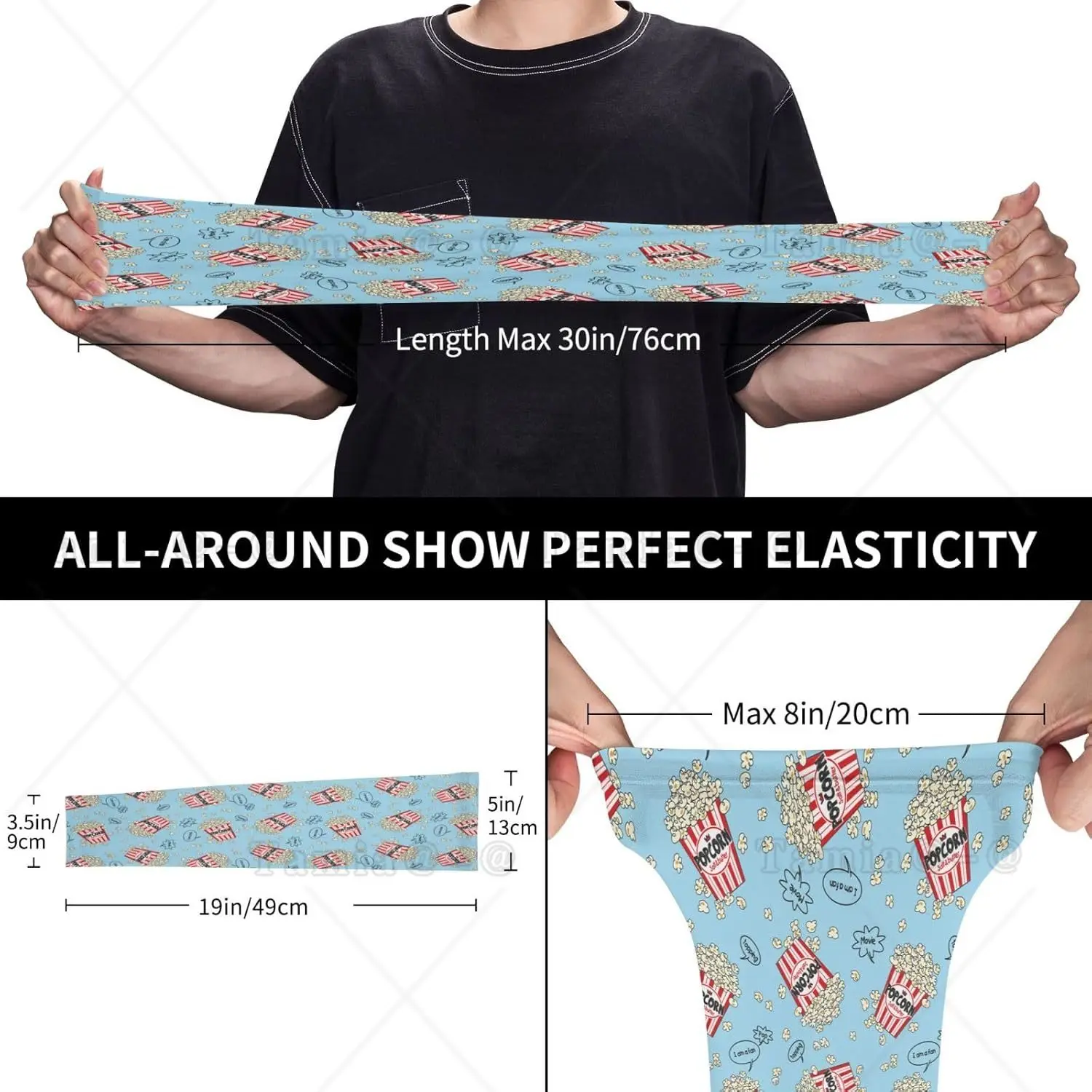 Cooling Arm Sleeves for Men Women Uv Protection Delicious Popcorn Tattoo Sleeves To Cover Arms Gardening Compression