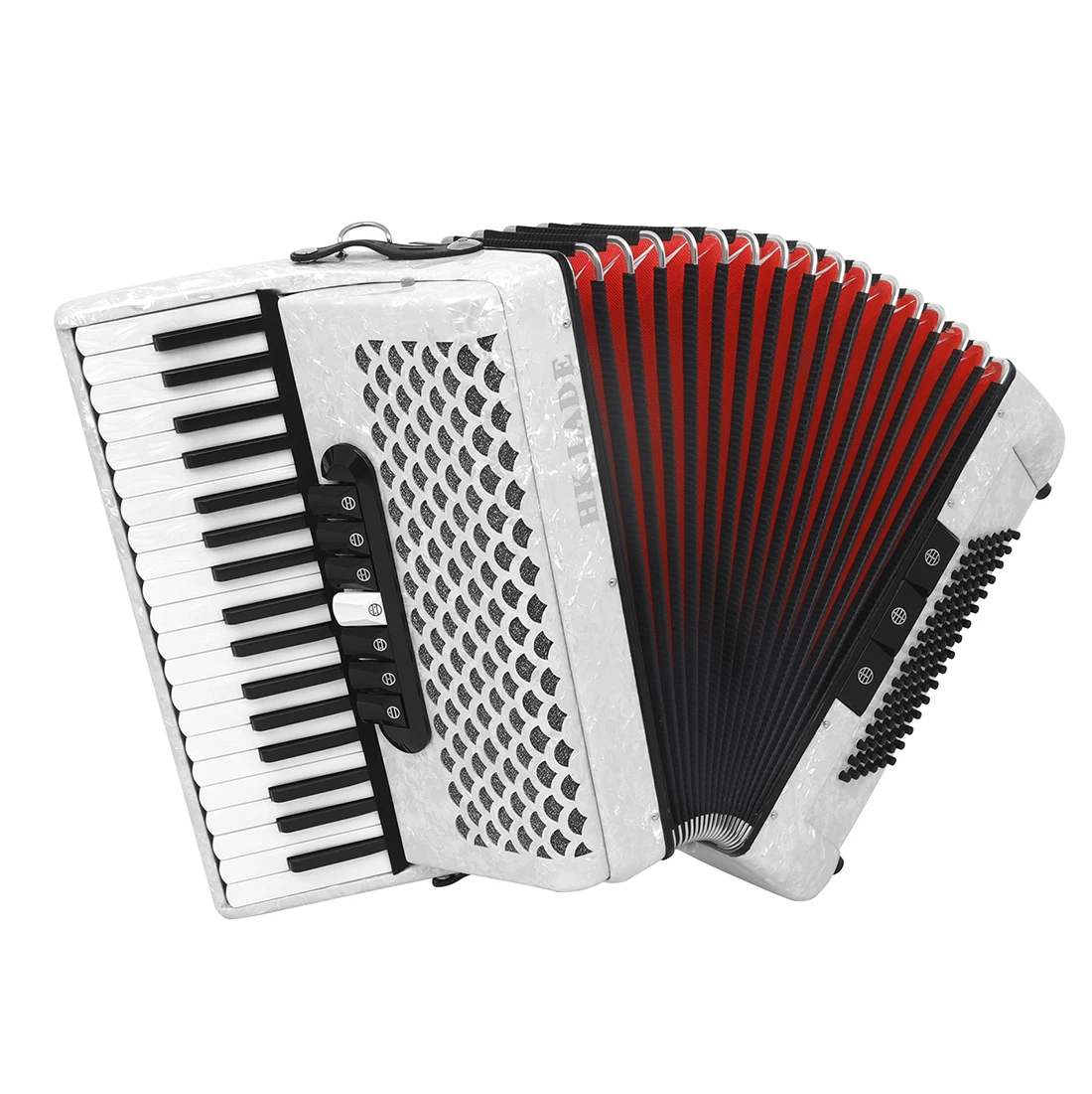 

HK LADE 37 Key 96 Bass Keyboard Musical Instruments Level Gig Professional White Accordion Wiht Bag
