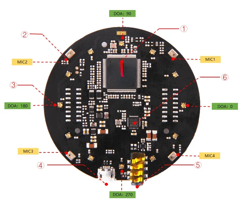 Supports Far-field Voice Capture 4 high performance digital microphones for ReSpeaker Mic Array v2.0 for Touch Sensor