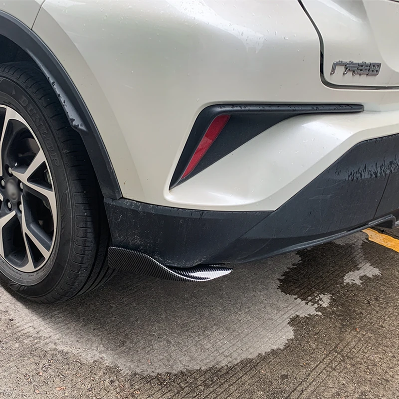 For Toyota CHR 2018-2023 Car Exterior Decoration Rear Bumper Splitters Aprons Corner Spat Lip Wrap Diffuser Trunk Wrap Angle ABS