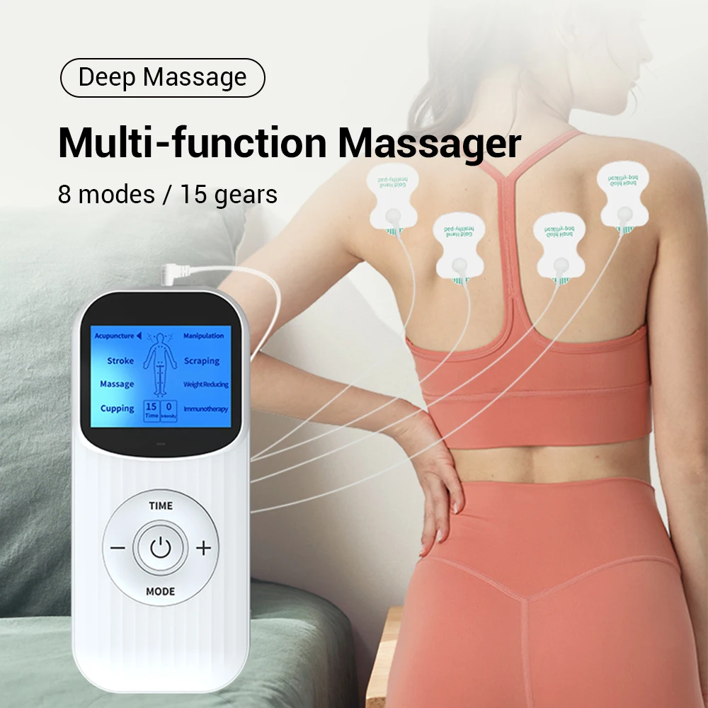 New Electric Tens Muscle Stimulator Ems Acupuncture Face Body Massager Digital Therapy Herald Massage Tool Electrostimulator