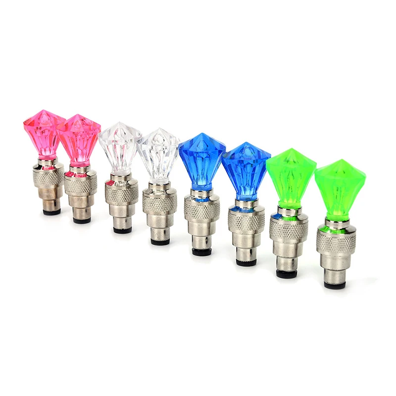 حار 2 قطعة دراجة الإطارات غطاء صمام ضوء دراجة نارية عجلة السيارة تكلم جوهرة شكل النيون مصباح ليد فلاش مصباح الدراجات اكسسوارات #6