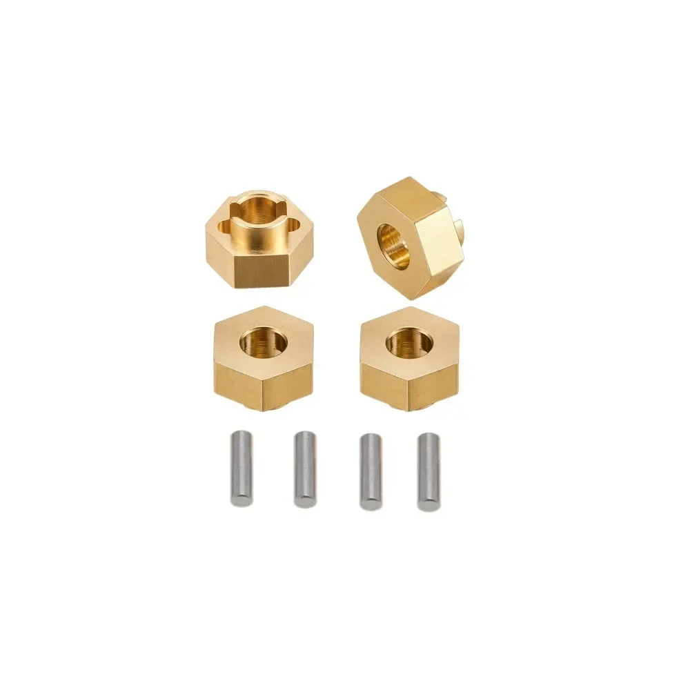 4Pcs Heavy Duty Brass Wheel Hex Adapter Balance Weight for AXIAL SCX24 90081 Upgrades 1/24 RC Crawler Car Parts