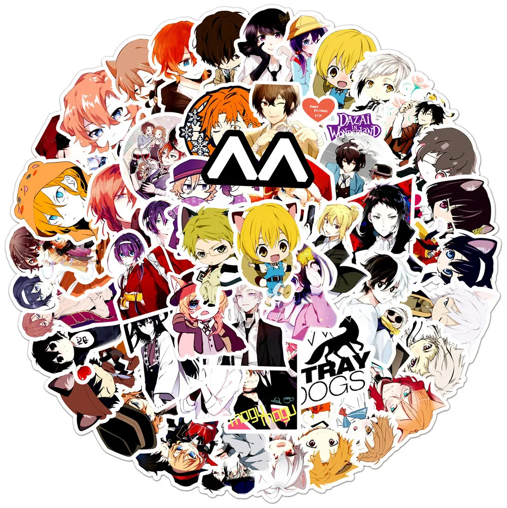 50pcs Cartoon Anime Bungo Stray Dogs Nakajima Atsushi Series Graffiti Stickers Suitable for Helmet Wall Decoration DIY Sticker