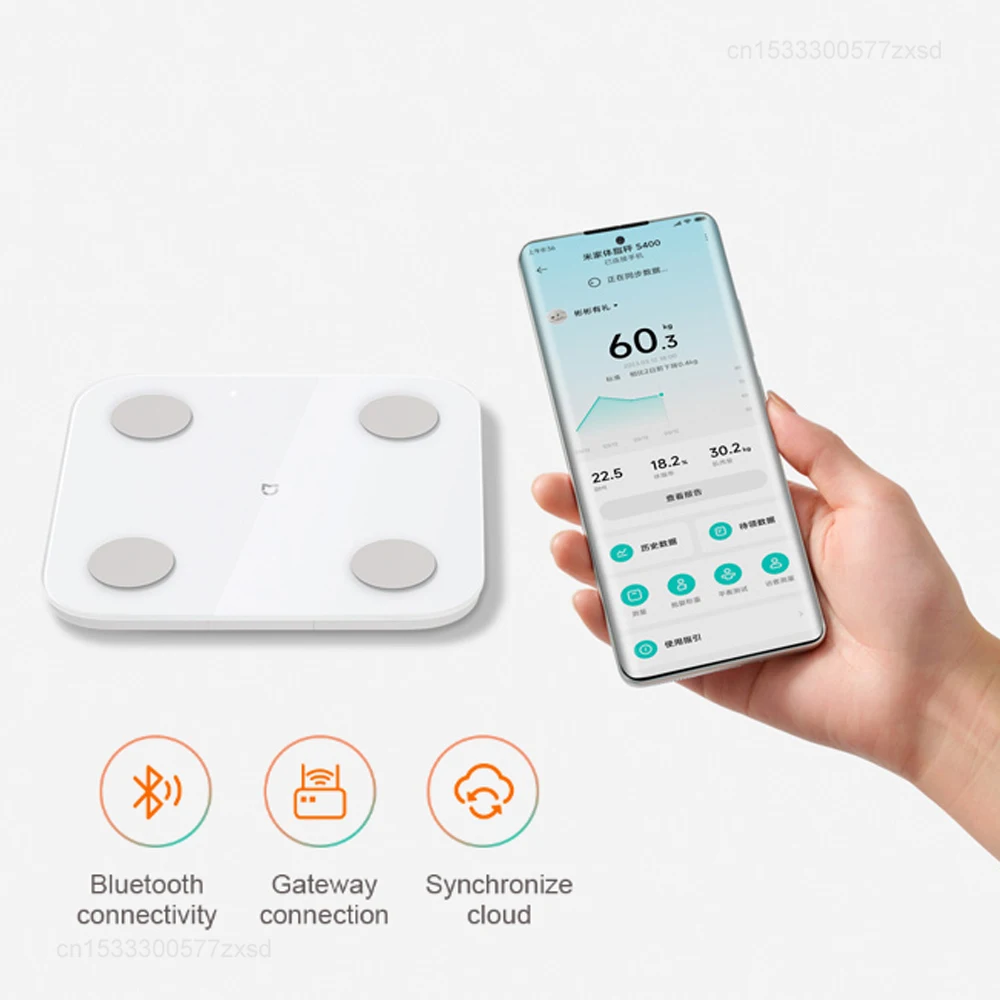 Xiaomi Mijia Весы для жира в теле S400 Bluetooth 5.0 Умный дом Весы для тела Макс. 150 кг Светодиодный дисплей Двухчастотное точное измерение