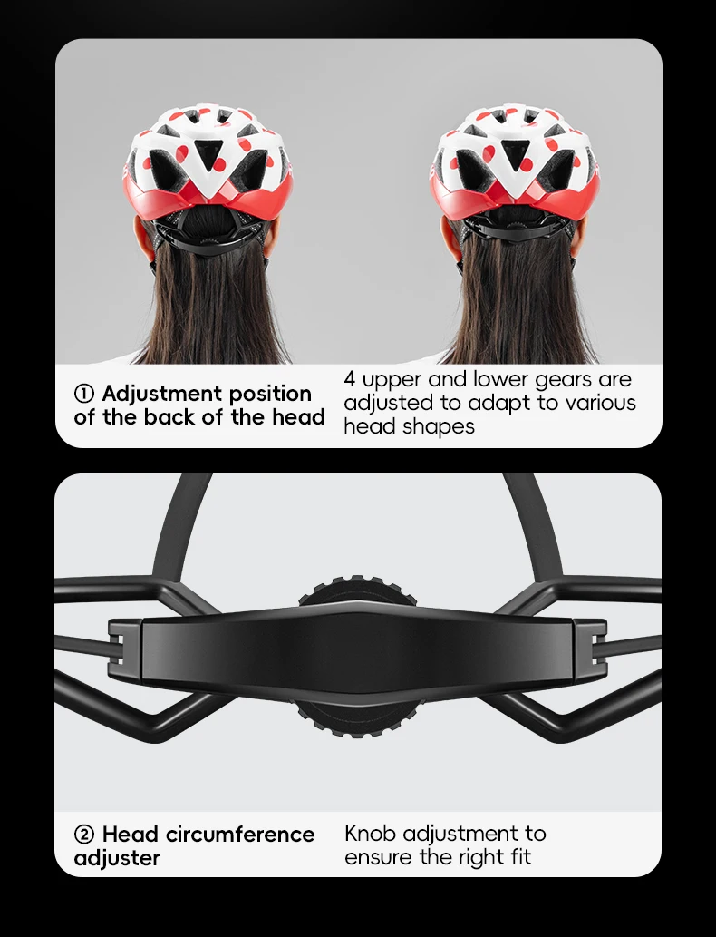 ROCKBROS Fahrradhelm Ultraleichter, modischer, atmungsaktiver MTB- und Rennradhelm für Herren und Damen, passend für 54-62 cm, Rennradzubehör ﻿ – Detail 10